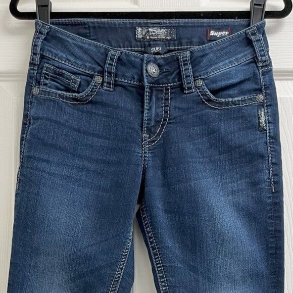 Silver Suki Skinny Dark Blue Jeans Size 27 x 31 Classic Preppy Versatile Casual - Picture 4 of 12